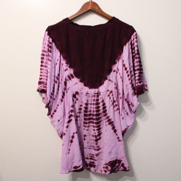 Earthbound Tie Dye Peasant Top NEW - Picture 2 of 4